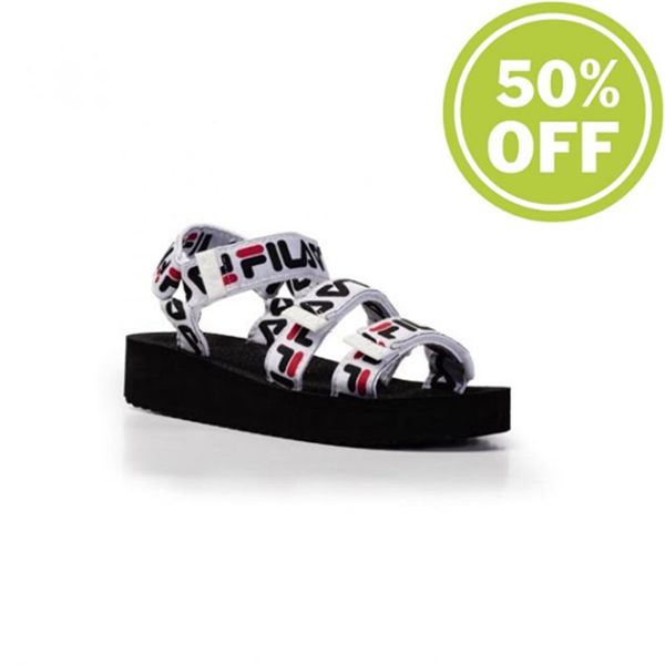 Fila Tomaia Logo Wmn Women's Sandals - Black/Red/White,NZ 304-15370